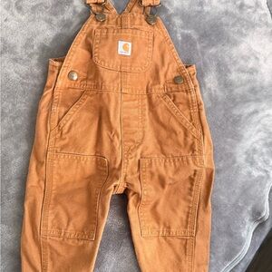 Carhartt Kids Tan Canvas Overalls with Front Pockets